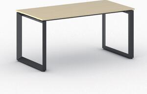 Kancelářský stůl PRIMO INSPIRE, černá podnož, 1600 x 800 mm, bílá