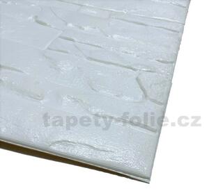 Samolepící pěnové 3D panely S45, cena za kus, rozměr 59 x 60 cm, ukládaný kámen bílý II, IMPOLTRADE
