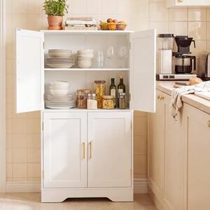 Skříňka do kuchyně, vysoká skříň, rozměry 60 x 30 x 110 cm, úložná skříň se 4 dvířky a 2 nastavitelnými policemi, univerzální skříň vhodná do obývacího pokoje i kuchyně