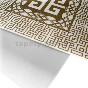 3D panel 0038, cena za kus, rozměr 50 cm x 50 cm, VERSO - řecký klíč zlato-bílý, IMPOL TRADE