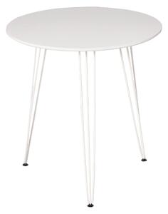 Kulatý jídelní stůl HOMCOM s moderním nordickým stylem a kovovými nohami ve tvaru vlasů do kuchyně, obývacího pokoje, kavárny a baru Ø70x75 cm Bílý |
