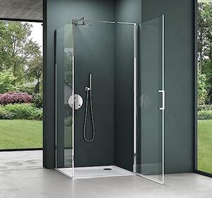 Sprchový kout rohové vstupy 90x90x195 cm | Sprchové dveře s výsuvným mechanismem, bezpečnostní sklo ESG o tloušťce 8 mm, nano-povlak, čiré sklo, model Rav36-Plus