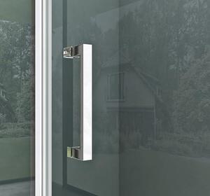 Sprchový kout rohové vstupy 90x90x195 cm | Sprchové dveře s výsuvným mechanismem, bezpečnostní sklo ESG o tloušťce 8 mm, nano-povlak, čiré sklo, model Rav36-Plus
