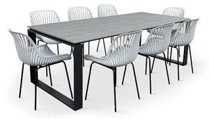 Zahradní designový set - Strong + 8x židle GABY šedá