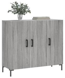 Moderní komoda šedá, Imitace Sonoma, 90x34x80 cm, vyrobená z dřevotřísky s kovovými nohami. Nadčasový design, velký úložný prostor, vhodná do obývacího pokoje, ložnice a chodby