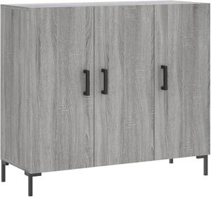 Moderní komoda šedá, Imitace Sonoma, 90x34x80 cm, vyrobená z dřevotřísky s kovovými nohami. Nadčasový design, velký úložný prostor, vhodná do obývacího pokoje, ložnice a chodby