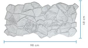 Obkladové panely 3D PVC TP10027349, cena za kus, rozměr 955 x 480 mm, pískovcový kámen grafitový, GRACE