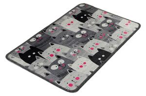 Šedá koupelnová předložka 40x60 cm Meow – Foutastic