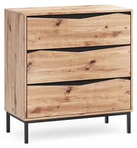 Kredenc Vicco Elvano Dub/Černá 79.2 x 85 cm se 3 zásuvkami, Model 61289