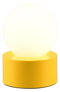 Žlutá stolní lampa se skleněným stínidlem (výška 17 cm) Countess – Trio