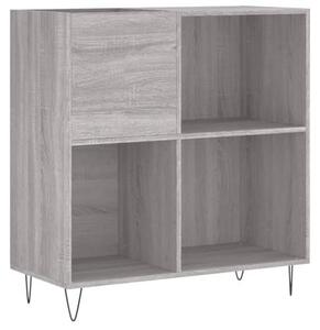 Skříň na gramodesky, barva Sonoma, rozměry 84,5 x 38 x 89 cm, vyrobená z vícevrstvého dřeva, s kovovými nohami. Regál pro gramodesky a gramofony, skříň s velkým úložným prostorem