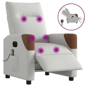 Elektrické masážní polohovací křeslo obláčkově šedé textil 3323997