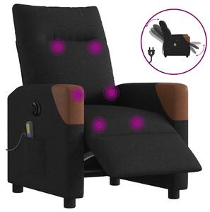 Elektrické masážní polohovací křeslo černé textil 3324000