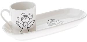 Porcelánový hrnek s podtáckem Anděl 90 ml
