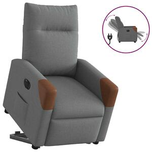 Elektrické zvedací polohovací křeslo tmavě šedé textil 3324023