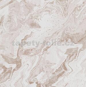 Vliesové tapety na zeď Evolution 10318-13, rozměr 10,05 m x 0,53 m, mramor růžový s metalickými konturami, Erismann