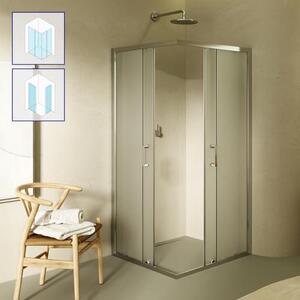 Diana, sprchový kout 90x90 cm, výška 180 cm, rohový sprchový kout se posuvnými dveřmi, sklo ESG s nanotechnologií, tloušťka 6 mm, matné provedení, kvalitní systém koleček, model DK77