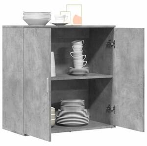 Komoda Betongrau o rozměrech 79x38x80 cm, vyrobená z dřevotřískové desky, s nosností 70 kg. Moderní komoda do obývacího pokoje s velkým úložným prostorem a úsporným designem, vhodná do kuchyně, chodby a ložnice