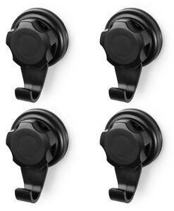 Malé háčky na stěnu Compactor Bestlock Black s přísavkami bez vrtání,nosnost až 3 kg, 4 ks