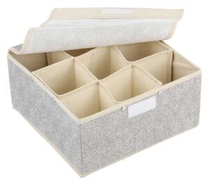 MSV prodyšný zásuvkový box, s 9 přihrádkami, šedý, polypropylen, 26,5 x 26,5 x 13 cm