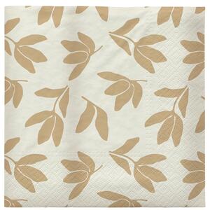 Broste Copenhagen Papírové ubrousky Herbert - Beige/Off White BC167