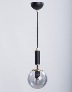 Černo-šedé závěsné svítidlo se skleněným stínidlem ø 15 cm Hector – Squid Lighting