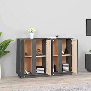 Komoda Grau o rozměrech 120x35x80 cm, vyrobená z masivního borového dřeva, s nadčasovým designem a velkým úložným prostorem, vhodná do obývacího pokoje, chodby, ložnice a na balkon