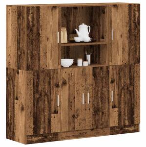 Sada 3 kusů kuchyňských skříněk old wood kompozitní dřevo 3324158