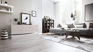 Komoda Sideboard City, vyrobeno v Německu, barva: matná bílá/sandgrau (písková světle šedá), vysoký lesk - Moderní komoda do obývacího pokoje (178 x 72 x 38 cm)