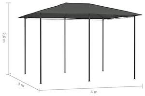 Pavilon 3x4x2,6 m, barva antracit, 160 g/m². Zahradní pavilon, pergola, stříška pro terasu. Samostatně stojící konstrukce určená pro rodinná setkání a různé venkovní aktivity