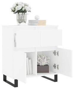 Komoda bílá, rozměry 60x35x70 cm, materiál: dřevotříska, nohy z kovu. Moderní design s velkým úložným prostorem. Robustní a odolná. Vhodná do kuchyně, chodby, obývacího pokoje, ložnice, balkonu