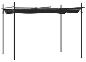 Pergola 295x292x230 cm, zahradní altán, střecha z polyesteru, zahradní altán se stínícím prvkem, zastřešení, terasa s posuvnou střechou, barva: antracit
