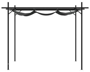 Pergola 295x292x230 cm, zahradní altán, střecha z polyesteru, zahradní altán se stínícím prvkem, zastřešení, terasa s posuvnou střechou, barva: antracit
