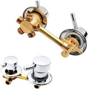 Míchací baterie pro sprchovou kabinu, 2/3/4/5 výstupů, odpad s závitem/intubací, rozteč 10 cm/12,5 cm, míchací baterie z mosazi, leštěná, sprchová armatura, kabina (šroub 5-cestný, 10 cm)