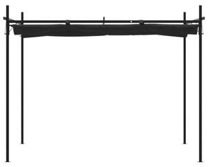 Pergola 295x292x230 cm, zahradní altán, střecha z polyesteru, zahradní altán se stínícím prvkem, zastřešení, terasa s posuvnou střechou, barva: antracit