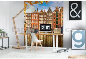 Vliesové fototapety, rozměr 225 cm x 250 cm, domy v Amsterdamu, DIMEX MS-3-0024