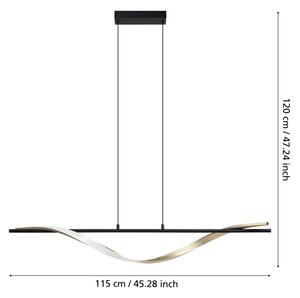 Eglo 902135-LED Lus. na lanku CONAPRATO LED/20W/230V 2700/4000/6500K černá/zlatá