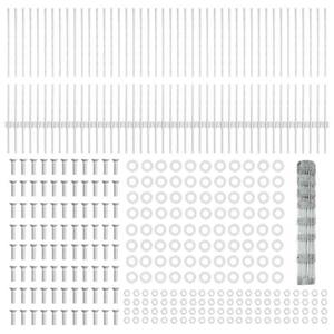Plot s pilíříky, stříbrné barvy, odolný venkovní plot z kovu, rozměry 10000 x 100 cm, včetně 44 pilířů a šroubů, flexibilní plotové panely vhodné pro terasu, jako ochrana soukromí a ohraničení pozemku