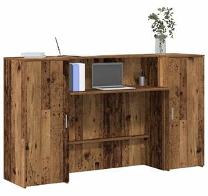 Recepční stůl starého dřeva 180x50x103,5 cm kompozitní dřevo 3324212