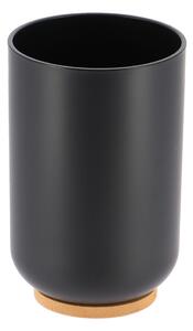 Koupelnový pohár Besson, černá/s dřevěnými prvky, 300 ml