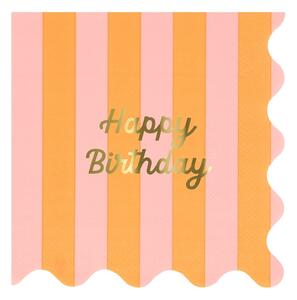Papírové ubrousky v sadě 16 ks Happy Birthday – Meri Meri