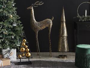 Kovový vánoční stromek 114 cm zlatý KEMI