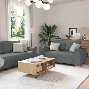 2dílná sedací souprava s poduškami tmavě šedá textil 3324692