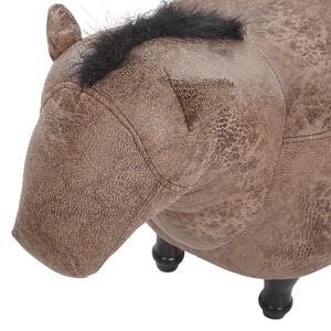 Zvířecí stolička hnědá z umělé kůže HORSE