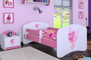 Dětská postel bez šuplíku 140x70 cm VÍLA A SRDÍČKO - růžová