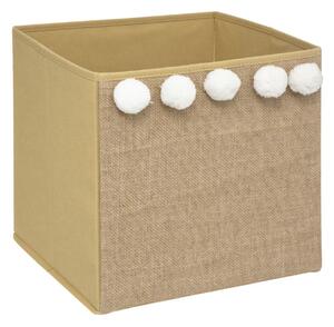 Úložný box Pompoms, 29x29x29 cm, béžová