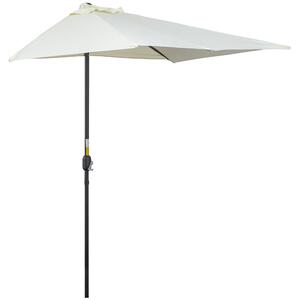 Outsunny Obdélníkový Slunečník 230x130x245 cm Závěsný Poloviční Slunečník s Kličkou UV Ochrana 30+ Voděodolný Slunečník pro Balkon Terasu Zahradu Béžo