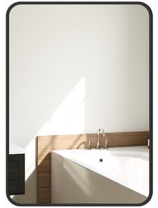 Nástěnné zrcadlo HOMCOM 50x70 cm - Dekorativní zrcadlo s kovovým rámem a snadnou instalací pomocí háčku do obývacího pokoje, předsíně a chodby | Aosom