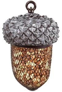 Závěsné krmítko pro ptáky Acorn, 30x13,5 cm, kov/polyesterová pryskyřice, šedá
