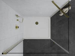 Mexen Pretoria sprchový kout 70 x 90 cm, transparentní, zlatý + plochá sprchová vanička-852-070-090-50-00-4010